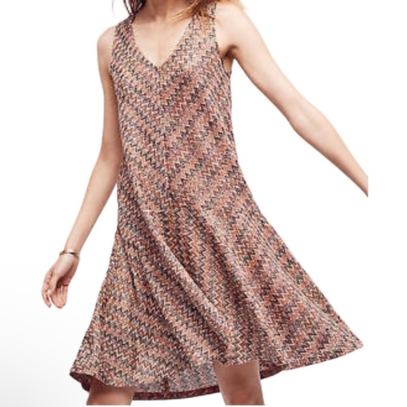 Maeve Anthropologie Chevron Boho
Swing V-Neck Dress Multicolor Size Small - Picture 1 of 8
